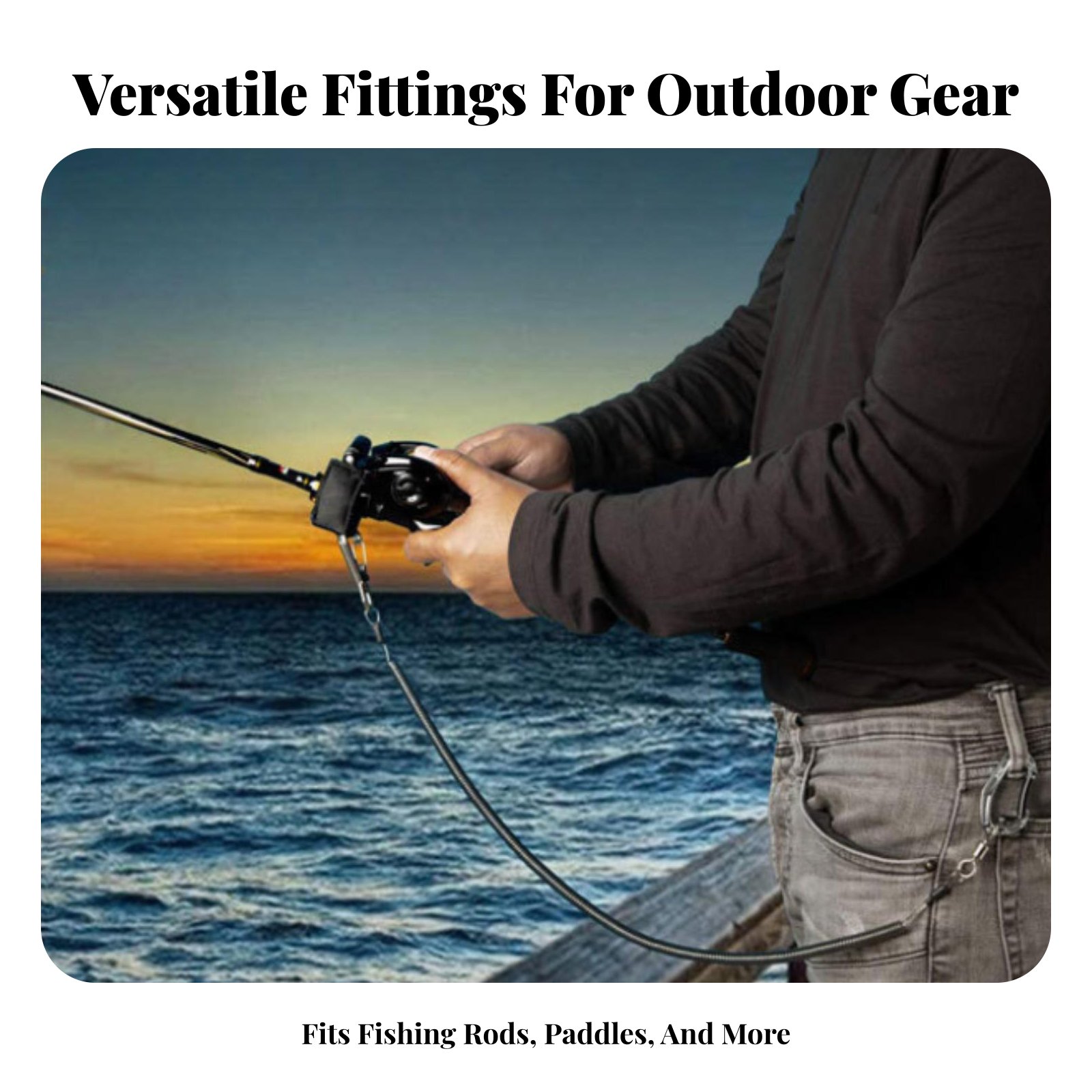 Fishing Kayak Paddle Leash - Intrekbare hengelriem Verstelbare opgerolde vislijn Kayak