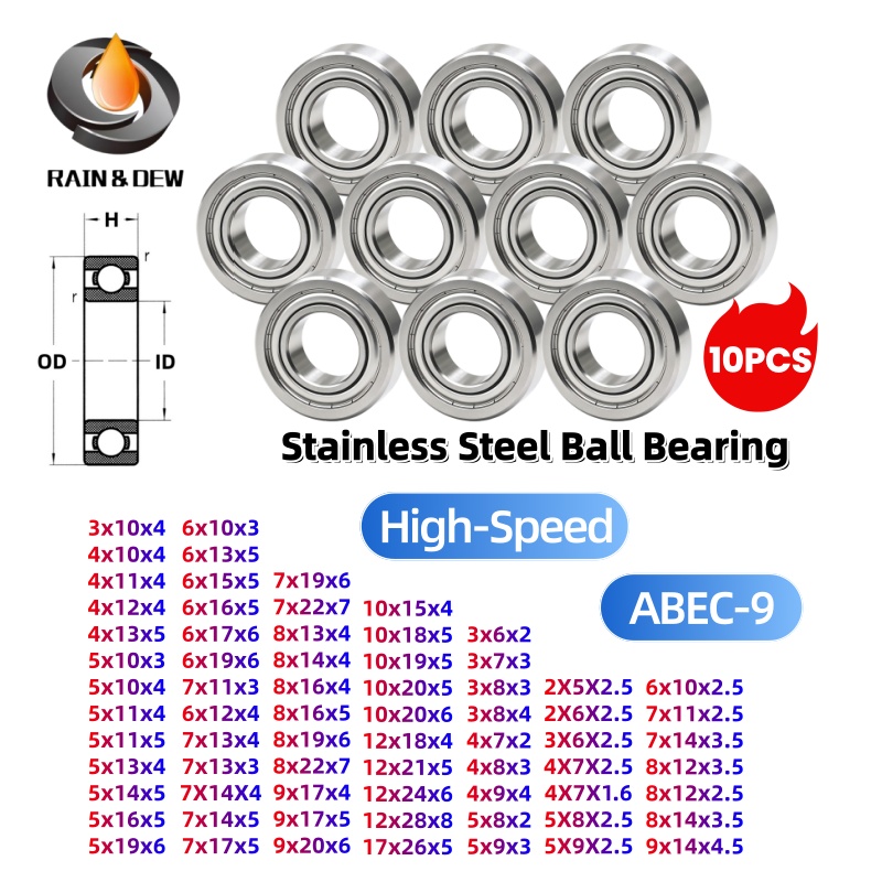 Abu Garcia Reel Revo - 10PCS Rvs Kogellagers SMR74ZZ 4x7x2.5mm Visserij-reel