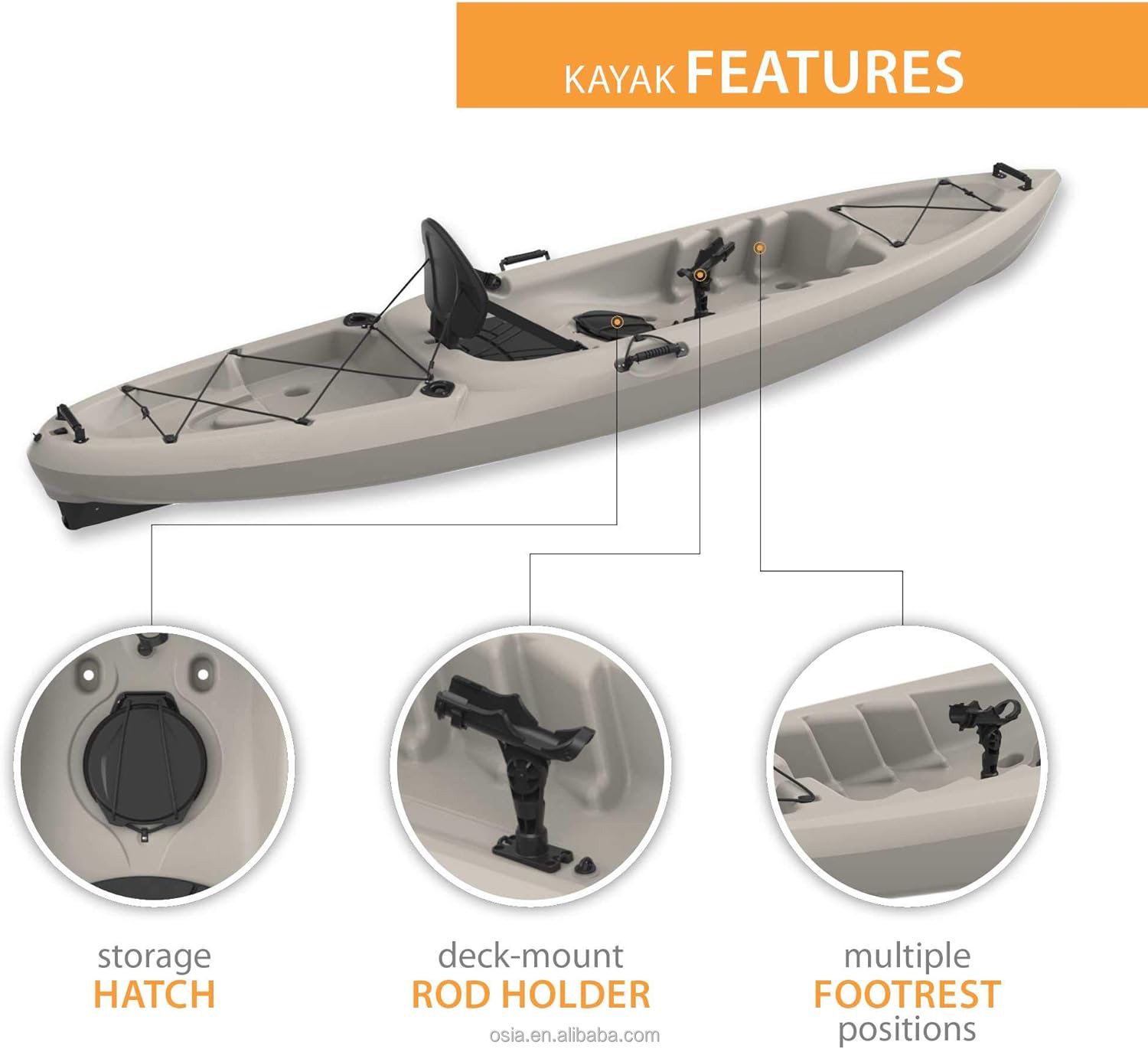 Outdoor hard plastic viskayak, - Fishing Kayak Sit In recensie en prijs